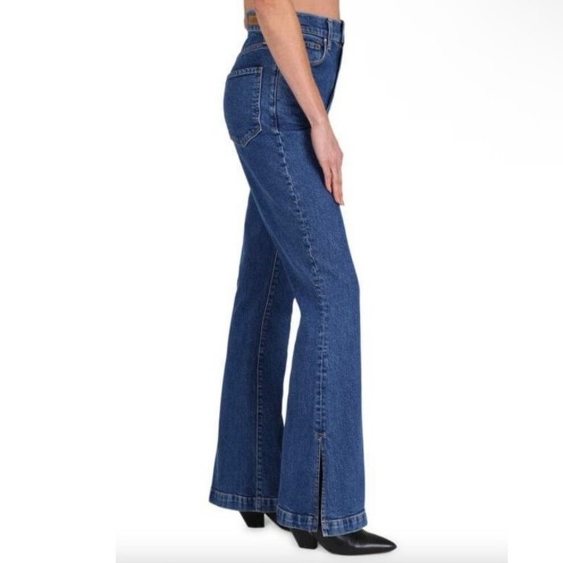 Le Jean Los Angeles Stella Flare Jeans Size 29 Dark Wash Highwaisted Charlie Gay
